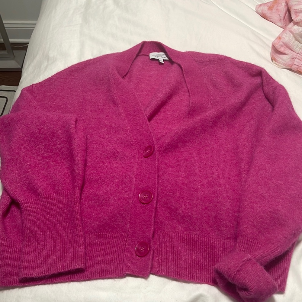 & other stories pink cardigan